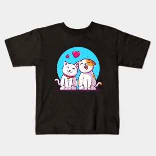 Couple of cat cartoon Kids T-Shirt